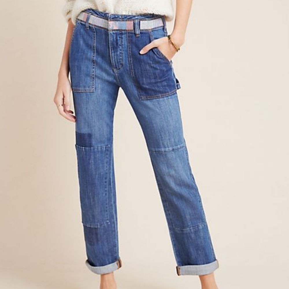 Anthropologie Pilcro High Rise Patchwork Boyfriend Jeans NWT